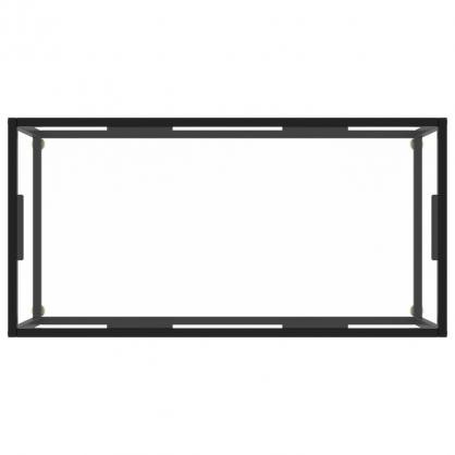 Sofabord 100x50x35 cm sort med hrdet glas , hemmetshjarta.dk