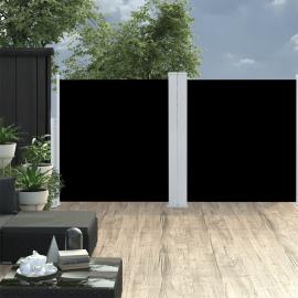 Udtrækkeligt sidemarkise til terrasse sort 117x600 cm dobbelt , hemmetshjarta.dk