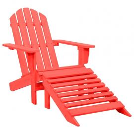 Adirondack stol med fodskammel massiv rød grantræ , hemmetshjarta.dk