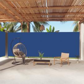 Udtrækkeligt sidemarkise til terrasse blå 220x1000 cm dobbelt , hemmetshjarta.dk