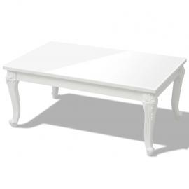 Sofabord klassisk 100x60x42 cm hvid højglans , hemmetshjarta.dk