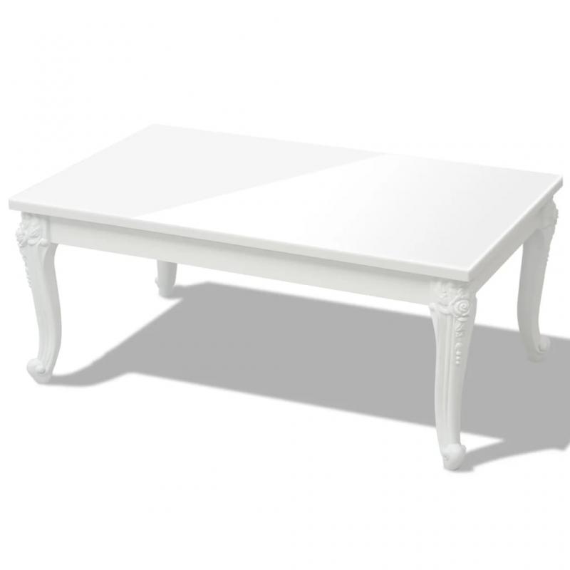 Sofabord klassisk 100x60x42 cm hvid hjglans , hemmetshjarta.dk