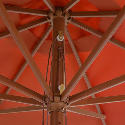 Parasol med trstang 350 cm terracotta , hemmetshjarta.dk