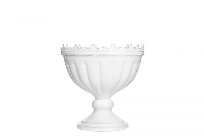 A Lot Dekoration - Skjuler Krukke Urtepotte Pokal Antik 19 cm Antik hvid , hemmetshjarta.dk