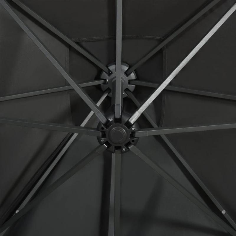 Frithngende parasol med stang og LED antracit 250 cm , hemmetshjarta.dk