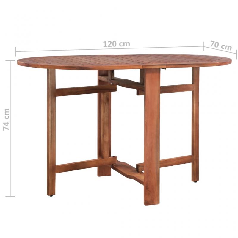 Sammenklappeligt spisebord til have 120x70x74 cm massivt akacietr , hemmetshjarta.dk