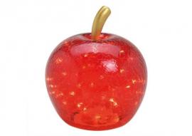 Dekoration LED Æble glas Rød 40 LED timer (B/H/D) 27x30x27cm , hemmetshjarta.dk