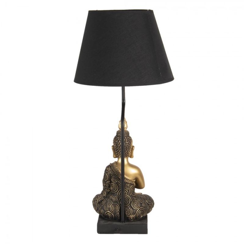 Bordlampe  28x60 Cm Guldfarvet Sort Polyresin Skrivebordslampe , hemmetshjarta.dk
