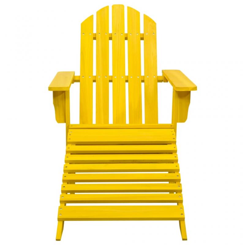 Adirondack stol med fodskammel massiv grantr gul , hemmetshjarta.dk