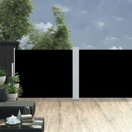 Udtrækkeligt sidemarkise til terrasse sort 140x1000 cm dobbelt , hemmetshjarta.dk