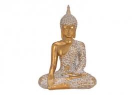 Dekoration Buddha guld polyresin (B/H/D) 22x32x14cm , hemmetshjarta.dk