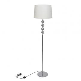 Gulvlampe med højt stativ og hvid lampeskærm , hemmetshjarta.dk