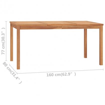 Spisebord til have 160x80x77 cm massiv teaktr , hemmetshjarta.dk
