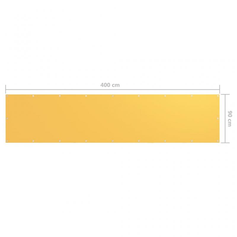 Balkonskrm gul 90x400 cm oxford stof , hemmetshjarta.dk