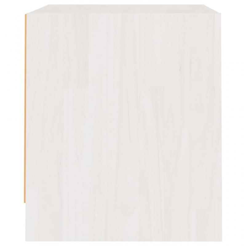 Sengebord 40x30,5x35,5 cm massiv fyrretr hvid , hemmetshjarta.dk