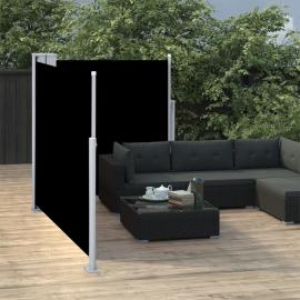 Udtrækkeligt sidemarkise til terrasse sort 100x600 cm dobbelt , hemmetshjarta.dk