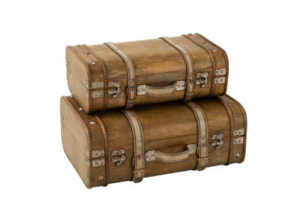 Dekorative kufferter afrundet tr Beige 2-pack 45,5x33x18,5 , hemmetshjarta.dk