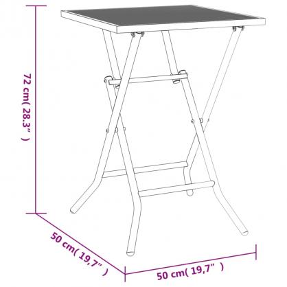 Sammenklappeligt spisebord til have antracit 50x50x72 cm stlnet , hemmetshjarta.dk