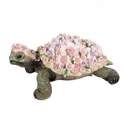 Dekoration Skildpadde Pink Grn 34x21x14 cm , hemmetshjarta.dk