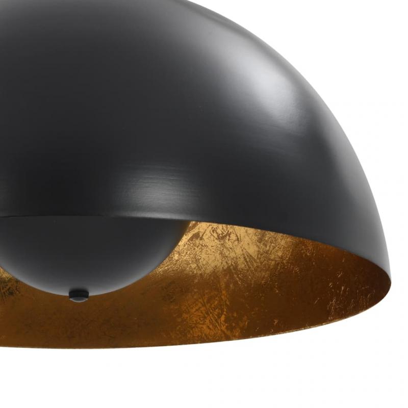Loftslamper sort og guld halvrunde 40 cm E27 2 stk , hemmetshjarta.dk