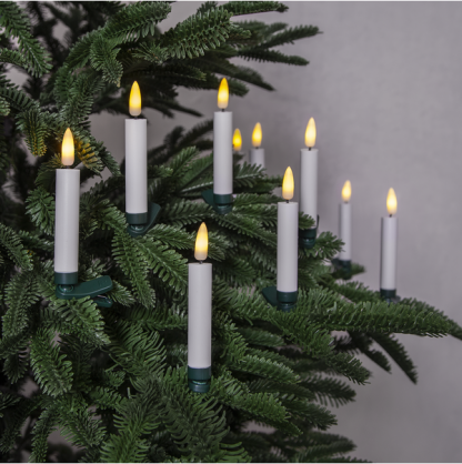 Juletrsbelysning Flame LED 10 stk 12cm fjernbetjening , hemmetshjarta.dk