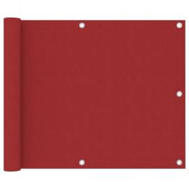 Balkonskærm rød 75x500 cm oxford stof , hemmetshjarta.dk