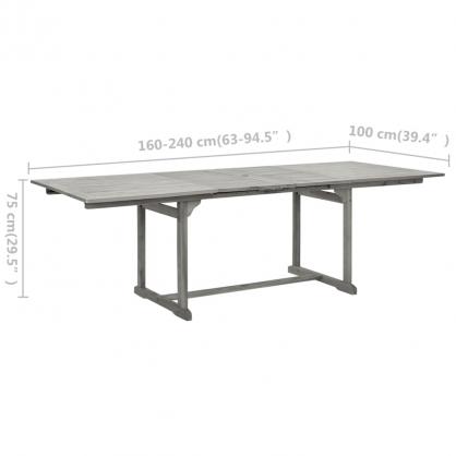 Spisebord til haven udtrkbart (160-240)x100x75 cm massivt akacietr , hemmetshjarta.dk