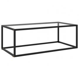 Sofabord 100x50x35 cm sort med hærdet glas , hemmetshjarta.dk