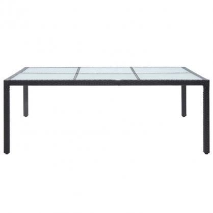Spisebord til have 200x150x74 cm sort kunstrattan , hemmetshjarta.dk