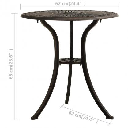 Cafebord til have  62x65 cm bronzestbt aluminium , hemmetshjarta.dk