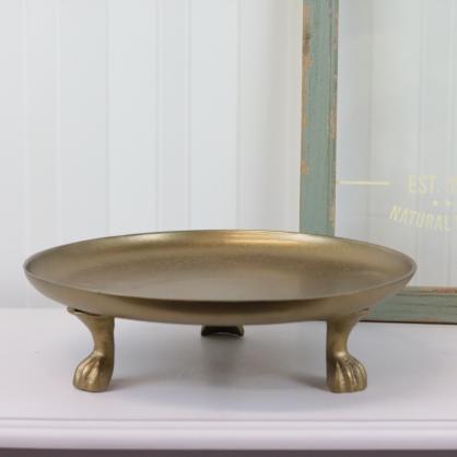 A Lot Dekoration - Dekorativ Bakke Fad Pote Rund 34 cm - R Antik guld , hemmetshjarta.dk