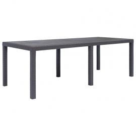 Spisebord til have 220x90x72 cm kunstrattan brun , hemmetshjarta.dk