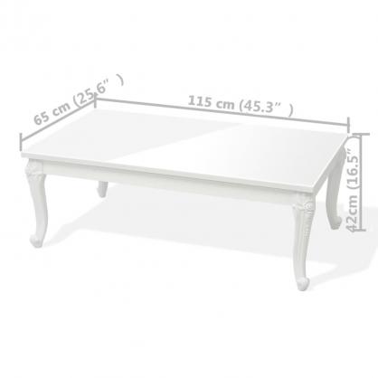 Sofabord klassisk 115x65x42 cm hjglans hvid , hemmetshjarta.dk