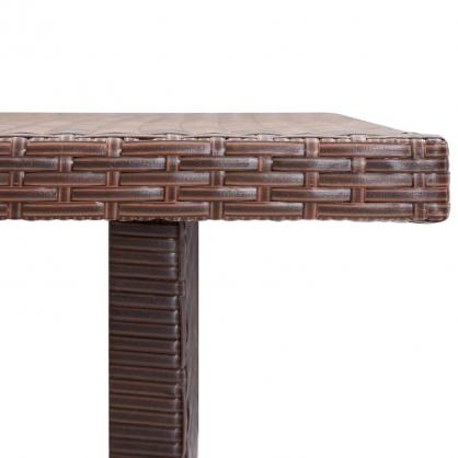 Spisebord til have 110x60x67 cm brun kunstrattan , hemmetshjarta.dk