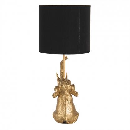 Bordlampe  20x46 Cm Guldfarvet Sort Polyresin Skrivebordslampe , hemmetshjarta.dk