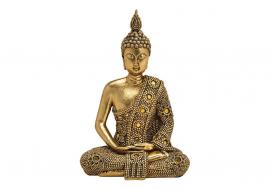 Dekoration Buddha guld polyresin (B/H/D) 13x19x9cm , hemmetshjarta.dk
