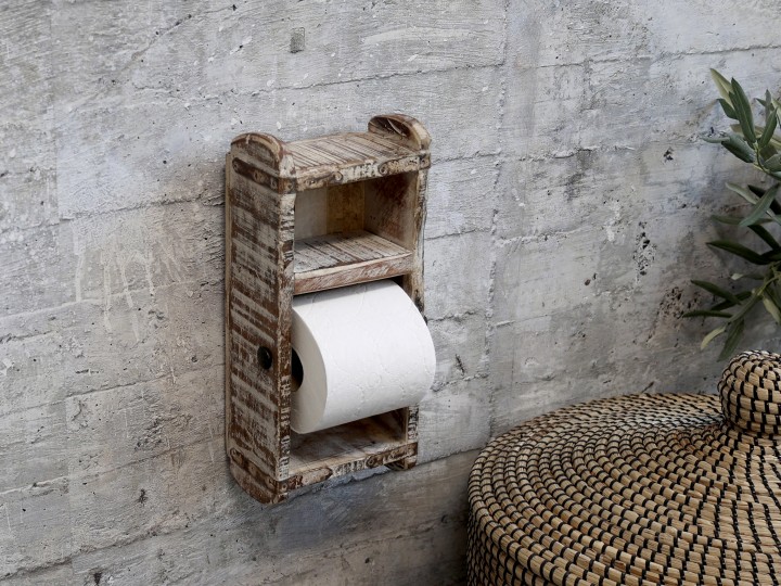 Chic Antique Murstensform Toiletpapirholder H30/L15/B10 cm antique hvid , hemmetshjarta.dk