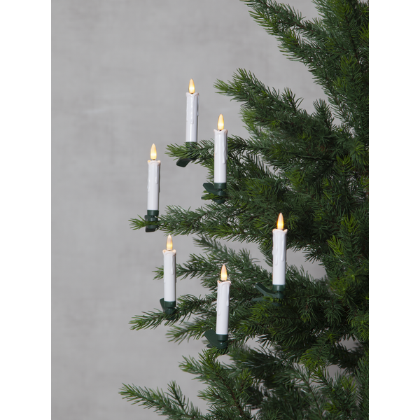 Juletrsbelysning Hvid Flamme 10 10,5cm , hemmetshjarta.dk