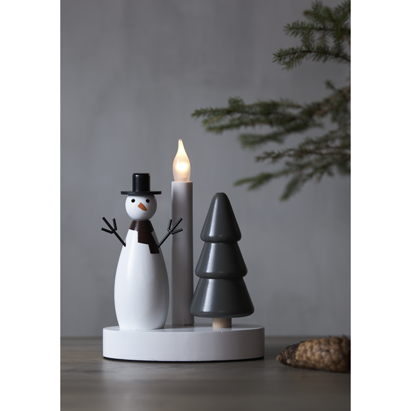 Lysestage Christmas Joy Snowman , hemmetshjarta.dk