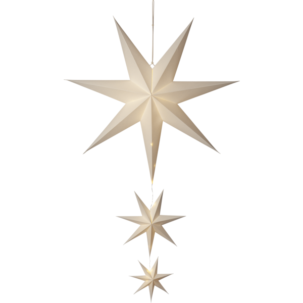 Star Trading - Papirstjerner 3-stjernet CASSIE Batteridrevet 60 lys 130 cm , hemmetshjarta.dk