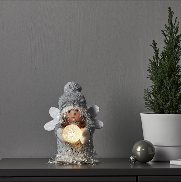 Julepynt LED Joylight Angel 20 cm Gr , hemmetshjarta.dk
