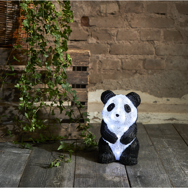 Udendrs dekorativ figur Crystalo Panda 27x15cm 20 Lys , hemmetshjarta.dk