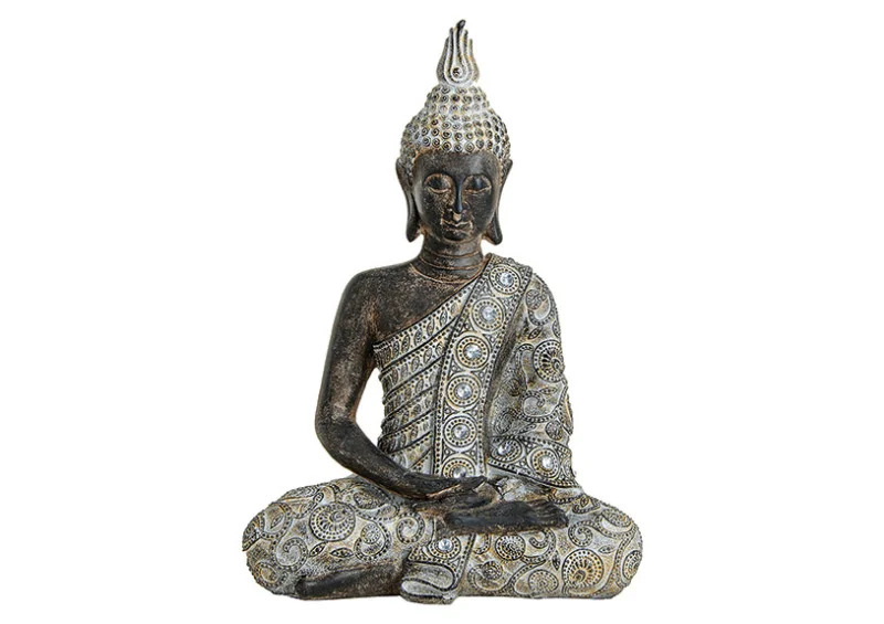 Dekoration Buddha gr siddende polyresin (B/H/D) 23x33x13 cm , hemmetshjarta.dk