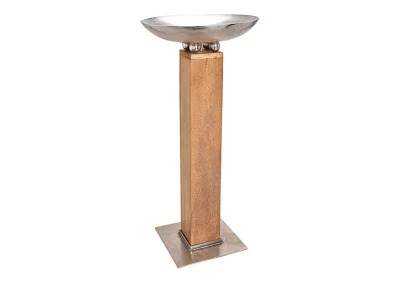 Piedestal mangotr med metalskl brun/slv (B/H/D) 59x127x59cm , hemmetshjarta.dk