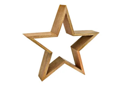 Dekorativ stjerne af mangotr (B/H/D) 49x46x10cm , hemmetshjarta.dk