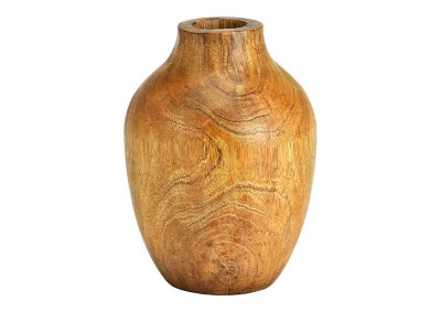Dekorativ vase af brunt mangotr (B/H/D) 10x15x10cm , hemmetshjarta.dk