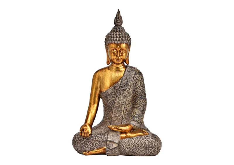 Dekoration Buddha gyldenbrun polyresin (B/H/D) 19x30x11cm , hemmetshjarta.dk