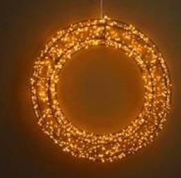 Lys guirlande Cirkel ekstra varm hvid 1440 LED timer EL IP44 (B/H/D) 50x50x4cm , hemmetshjarta.dk