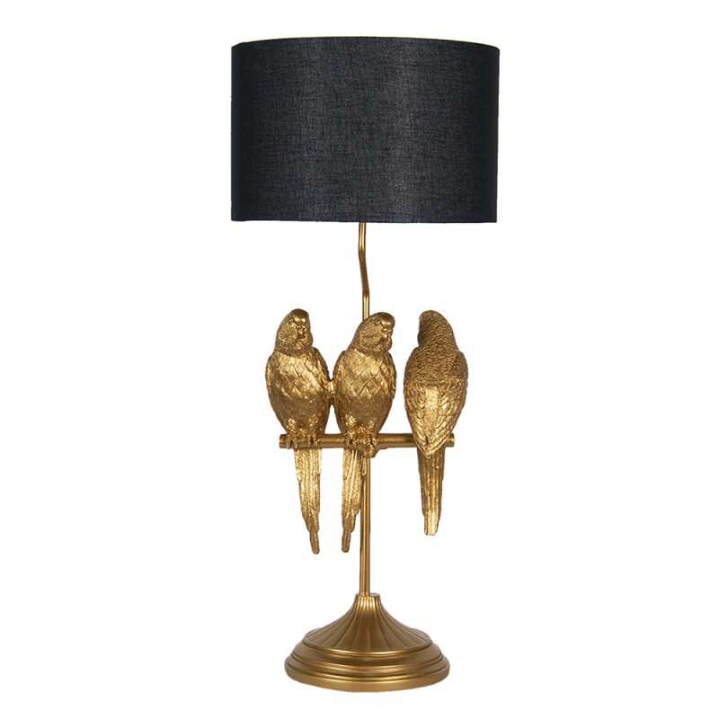 Bordlampe  33x79 Cm Guldfarvet Polyresin Parrot Rund skrivebordslampe , hemmetshjarta.dk
