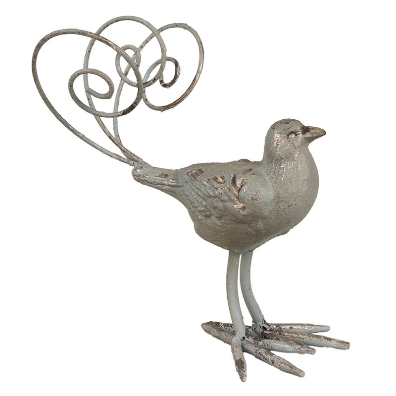 Dekorativ fuglefigur 17x10x20 cm Antik grnt jern , hemmetshjarta.dk